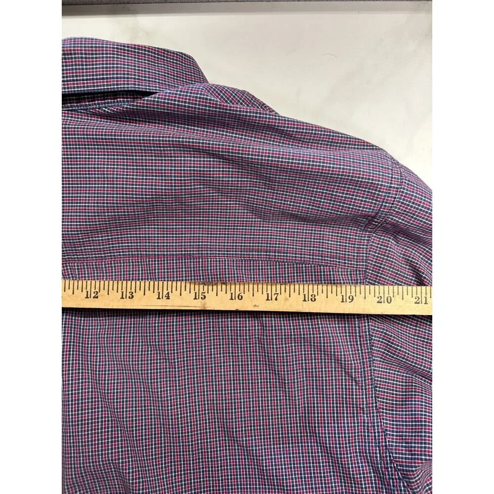 Ariat Pro Series Red White & Blue Plaid Button Up Western Shirt Men's XL - Picture 13 of 14